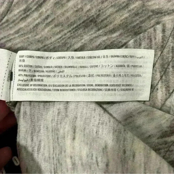 Hollister Men's Curved Hem Short Sleeve Tee Shirt Heather Gray Black Logo Size S - Picture 6 of 8